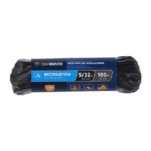 Mibro 0.15 in. x 100 ft. Tru Gaurd Para Cord, Black 231562 - main